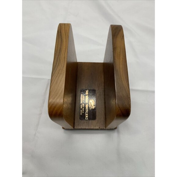 Vintage Wooden Napkin Holder Carved Wheat Design Office Letter Desk Organizer - Picture 6 of 7